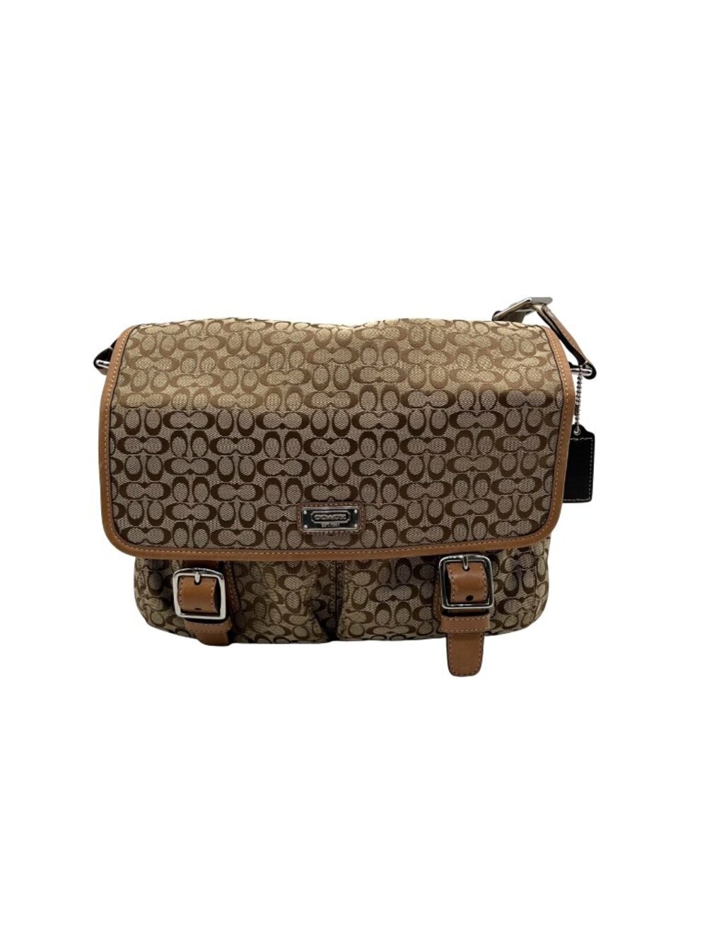 Coach Tan Signature Jacquard Messenger Bag F70283
